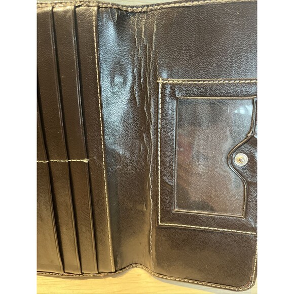 Kenneth Cole Reaction Dark Brown Wallet Snap Credit Card Purse Handbag Clutch - Picture 5 of 7